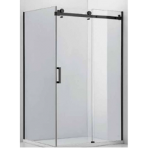 Black Frameless Sliding Shower screen